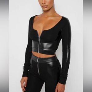 Maniere de voir long sleeve black top